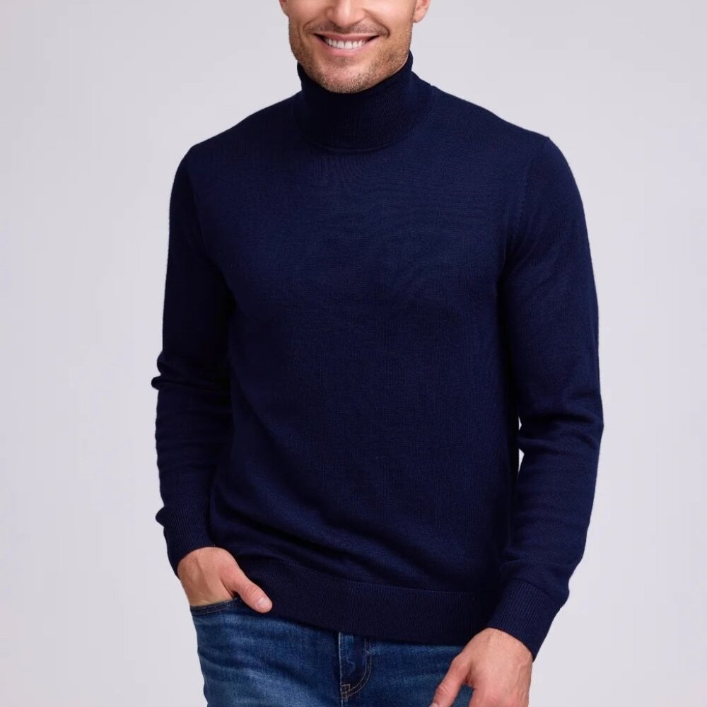 NWOT Raffi The Percy Navy Merino Wool Sweater